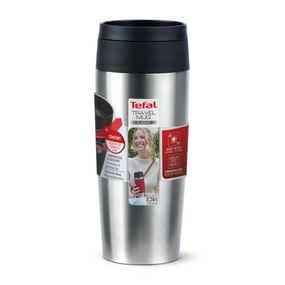 Termos Tefal Travel Mug Classic N2020110, inox, 0.36 L, 100% etanș, functie Quick Press, argintiu