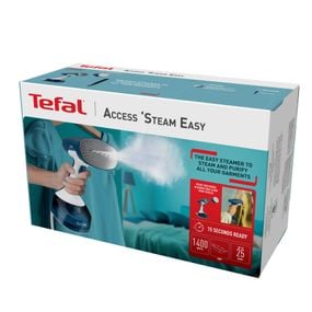 Aparat de călcat vertical cu abur Tefal Access Steam Easy DT7130E1, 1400 W, abur variabil 0 - 25 g/min, recipient apă 150ml, încălzire rapidă în 15s, alb & albastru