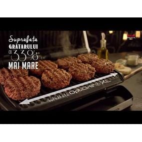 Grătar electric OptiGrill+ XL Snacking & Baking GC724D12, 9 programe, indicator nivel gătire, mod manual 4 nivele, plăci antiaderente din aluminiu turnat, tavă colectare lichide, tavă gustare și coacere, argintiu