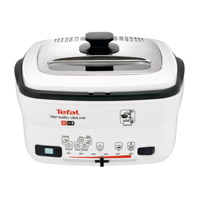 Friteuză Versalio Deluxe 9 în 1 FR495070, 1600 W, 9 programe, cronometru detașabil, fereastră de vizualizare, 1 KG / 2 L, alb