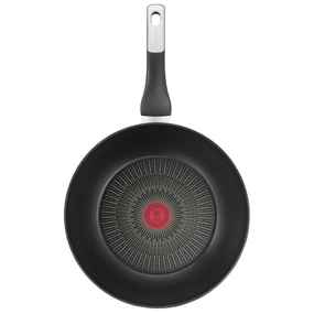 Tigaie Wok Unlimited G2551972, 28 cm, înveliș antiaderent 100% sigur, Titanium Anti-Scratch, Thermo-Signal™, bază Thermo-Fusion™, aluminiu, negru
