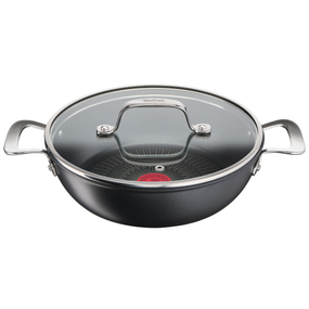 Cratiță Unlimited G2557172, 26 cm, înveliș antiaderent 100% sigur, Titanium Anti-Scratch, Thermo-Signal™, bază Thermo-Fusion™, aluminiu, negru