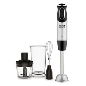 Blender vertical Quickchef 3 &icirc;n 1 HB656838, 1000 W, tehnologie Powelix, 20 trepte de viteză, funcție Turbo, tocător 0.5 L, tel, protecție antistropire, recipient 0.8 L, negru-argintiu