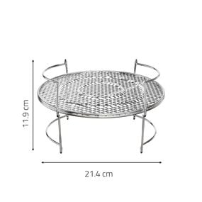 Accesoriu grill 2 în 1 Tefal XA60AD10, reversibil, compatibil cu multicookerele Tefal Cook4Me, Turbo Cuisine și One Pot, inox, seriile CY85xx, CY87xx, CY94xx, CY91xx, CY96xx, CY77xx si CY505xx, argintiu