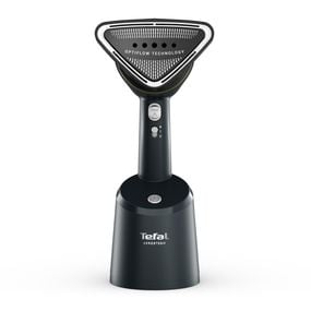 Aparat de călcat vertical cu abur Tefal AeroSteam DT9810F0, 1400W, funcție de aspirare cu 3 niveluri, recipient apă detașabil 100 ml, autonomie 6 minute, 1.4 kg, talpă monotemp, albastru & gri