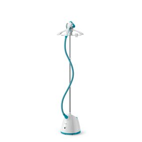 Aparat de călcat vertical cu abur Tefal ProStyle One IT2460E0, 1800 W, abur variabil de până la 37 g/min, încălzire rapidă în numai 45 de secunde, 2 nivele de cantitate, perie pentru țesături și mănușă inclusă, alb /albastru