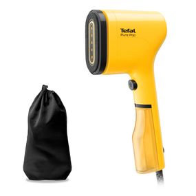 Aparat de călcat vertical Tefal  PURE POP YELLOW DT2026E1, 1300W, 20 g/min, 70 ml, Auto-Off, pad reversibil, galben