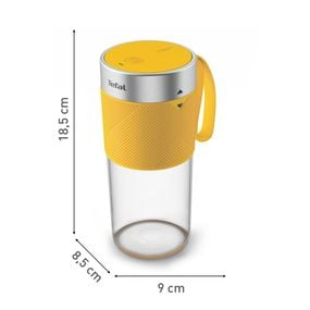 Blender portabil Tefal Lightmix BL1C0230, 300 ml, 2 lame, 20.000 rpm, acumulator 1200 mAh, rezultate în 40 secunde, până la 11 cicluri per încărcare, cablu incarcare inclus, galben