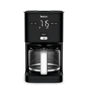 Cafetiera TEFAL Smart'n Light CM600810, 1000W, ecran digital, capacitate 1.25L, functie auto OFF, sistem antipicurare, carafa sticla, functie mentinere la cald, suport detasabil filtru, negru