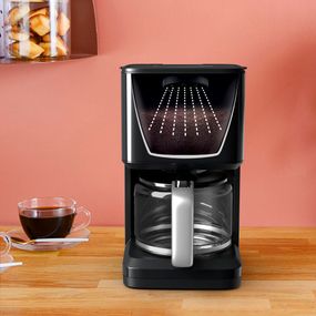 Cafetiera TEFAL Smart'n Light CM600810, 1000W, ecran digital, capacitate 1.25L, functie auto OFF, sistem antipicurare, carafa sticla, functie mentinere la cald, suport detasabil filtru, negru