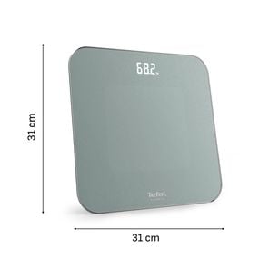C&acirc;ntar de baie Tefal Classic PP1903V0, 180 KG, gradații la 100 g, 31 x 31 cm, sticlă, gri