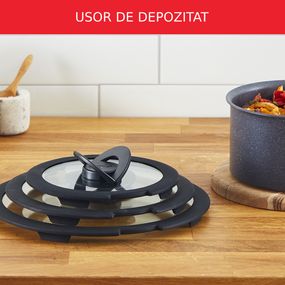 Capac de sticlă Tefal Ingenio L9846453, 22 cm, compatibil cu oalele & tigaile Ingenio