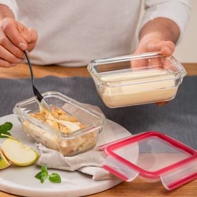 Caserola Tefal MasterSeal Glass N1040510, 0.45 L, sticla, inchidere 100% etansa, transparent