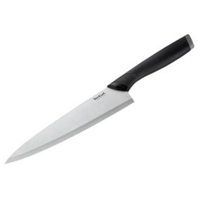 Cuțitul bucătarului Tefal Comfort K2213244, 20 cm, lamă inox, m&acirc;ner ergonomic, argintiu & negru
