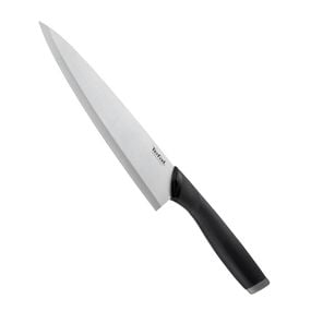 Cuțitul bucătarului Tefal Comfort K2213244, 20 cm, lamă inox, m&acirc;ner ergonomic, argintiu & negru