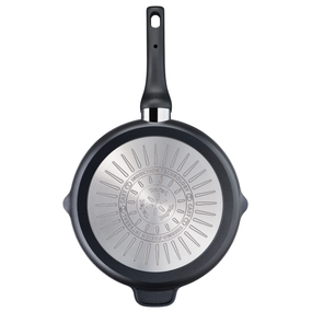 Tigaie grill 26 cm Unlimited Tefal E2294074, înveliș antiaderent 100% sigur, Titanium Anti-Scratch, Thermo-Signal™, bază Thermo-Fusion™, aluminiu, negru