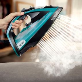 Fier de calcat Tefal FV9844E0 Ultimate Pure, 3200 W, Talpa Durilium AirGlide Autoclean, jet de aburi 250gr/min, Micro-Calc Filter 2in1, Negru/Bleu