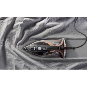Fier de călcat Ultimate Pure FV9867E0, tehnologie exclusiva Micro-Calc Filter, 3000 W, jet de abur 260 g/min, Durilium AirGlide AutoClean, roz & negru