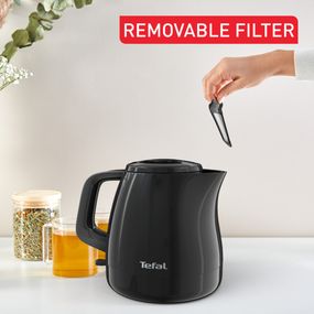 Fierbator de apa Tefal Vita KO153810, 2400 W, 0.8 L, filtru anticalcar, oprire automata, baza rotativa, negru