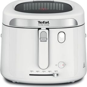 Friteuză Tefal Filtra Vision FF2541E0, 1900W, capacitate ulei 2.1L, capacitate alimente 1.2 KG, &icirc;nveliș antiaderent, filtru metalic, fereastră pentru monitorizare, alb