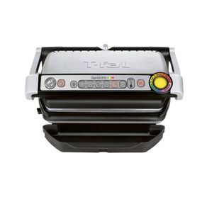 Grătar electric OptiGrill+ GC712D34, 6 programe, senzor automat, mod manual 4 nivele, plăci antiaderente din aluminiu turnat, tavă colectare lichide, argintiu