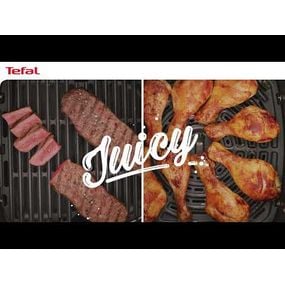 Friteuză cu aer cald EASY FRY & GRILL 2 în 1 Tefal EY501D15, 1400W, 4.2L, funcție grill cu gratar încorporat, tehnologie Extra Crisp, vas detașabil, negru/argintiu