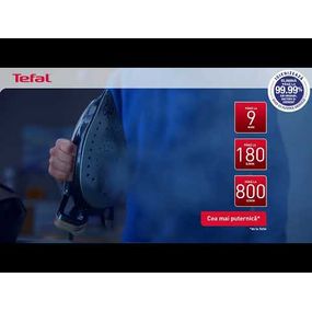 Stație de călcat de înaltă presiune Tefal Pro Express Vision GV9810E0, 3000W, 8.3 bari, jet de abur 680 g/min, abur variabil 180 g/min, Smart LED Vision, sistem antipicurare, visiniu & alb