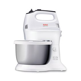 Mixer Quick Mix HT312138, 300 W, 5 trepte de viteză, funcție Turbo, bol rotativ 3.5 L, 2 teluri, 2 cârlige, alb