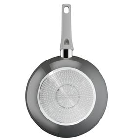 Tigaie wok 28 cm Tefal Renew On C4271932, 100% aluminiu reciclat, indicator Thermo-Signal, compatibil cu inductia, invelis ceramic, gri