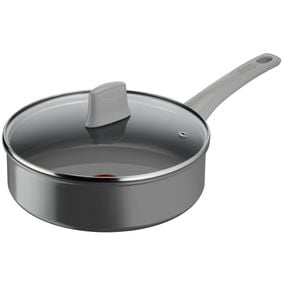 Cratita 24cm Tefal Renew On C4273232, 100% aluminiu reciclat, indicator Thermo-Signal, compatibil cu inductia, invelis ceramic, gri