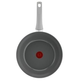 Tigaie wok 28 cm Tefal Renew On C4271932, 100% aluminiu reciclat, indicator Thermo-Signal, compatibil cu inductia, invelis ceramic, gri