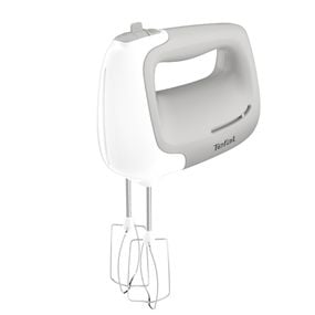 Mixer de mână Tefal Prep'Mix HT450B38, 450W, 5 trepte viteză, 2 teluri, 2 cârlige, funcție turbo, alb & gri