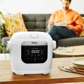 Multicooker Tefal Multicook Basic MY700BF0, 700W, 6 L, 10 programe de gătire, temperatură ajustabilă, funcție păstrare la cald, bol cu 2 m&acirc;nere, alb