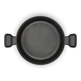Oala cu capac Tefal So Intensive D5064662, 24 cm, aluminiu, invelis antiaderent Titanium Extra, capac din sticla, exterior emailat, negru