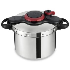 Oală sub presiune Tefal ClipsoMinut'® Easy P4624966, compatibil cu inducția, inox, indicator de presiune, 5 puncte de securitate, argintiu