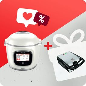 Pachet PROMO Multicooker inteligent Tefal Cook4me Touch Pro CY9441F2 & Sandwich maker multifuncțional Tefal Snack Collection 4 în 1 SW854D16