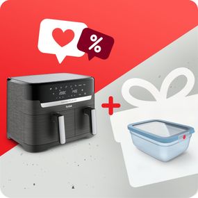 Pachet PROMO Friteuză dubla cu aer cald Dual Easy Fry&Grill Tefal EY905B10 & Caserolă Tefal ONEClick N1211610