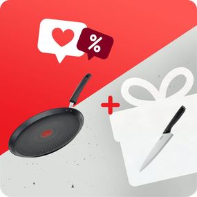 Pachet PROMO Tigaie pentru clătite Tefal Unlimited G2553872 & Cuțitul bucătarului Tefal Comfort K2213244