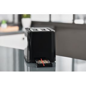 Prajitor de paine Tefal Smart'n Light TT640810, 850W, 2 felii, ecran digital, 3 functii dedicate, 7 niveluri de rumenire, negru