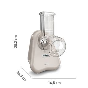Razatoare electrica 3-in-1 Tefal Fresh Express DN853BE0, 150W, sistem de ventilatie, 3 conuri detasabile pentru razuire fina & grosiera, feliere, gri