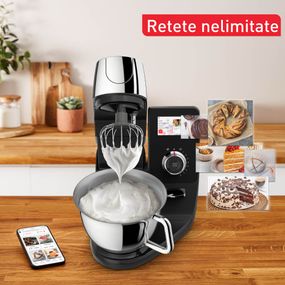 Robot de bucatarie Tefal i-Coach Touch QB950D38, 1200W, 5.5L, ecran tactil, 10 trepte de viteza, 21 programe, negru