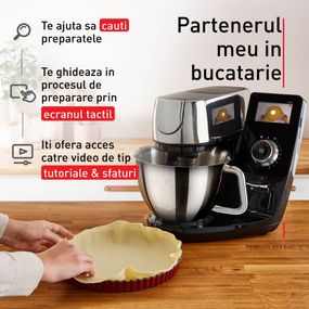 Robot de bucatarie Tefal i-Coach Touch QB950D38, 1200W, 5.5L, ecran tactil, 10 trepte de viteza, 21 programe, negru