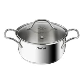 Set 10 piese Tefal Intuition B864SA74, cratiță cu m&acirc;ner de 16 cm, cratițe și oale cu m&acirc;nere 18/20/22/24 cm, oțel inoxidabil, inducție, 5 capace de sticlă