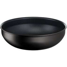 Set de 2 piese Tefal Ingenio Eco Resist L3979302, tigaie wok 26 cm, m&acirc;ner detașabil, indicator Thermo Signal, &icirc;nveliș antiaderent Titanium Anti-Scratch, compatibil cu inducția, negru