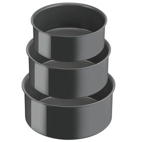 Set 4 piese Tefal Ingenio Renew L2609402, oale 16 / 18 / 20 cm, m&acirc;ner detașabil, inducție, &icirc;nveliș antiaderent ceramic, 100% aluminiu reciclat, gri