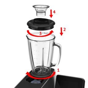 Set accesorii 5-in-1 pentru robot de bucatarie Tefal I-Coach Mix & Drink XF650038, zdrobire gheata, preparare smoothie, tocare si macinare