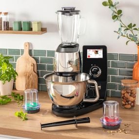Set accesorii 5-in-1 pentru robot de bucatarie Tefal I-Coach Mix & Drink XF650038, zdrobire gheata, preparare smoothie, tocare si macinare