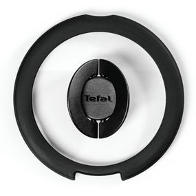 Set 3 capace Tefal Ingenio L9849053, 16 / 18 / 20 cm, sticla, design stivuibil, manere rabatabile, transparent