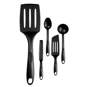 Set de 5 piese Tefal Bienvenue K001A504, rezistent la temperaturi &icirc;nalte, nylon cu 15% fibră de sticlă, negru