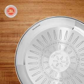 Set de tigăi cu 3 piese Tefal Duetto On B866S334, 20/24/28 cm, oțel inoxidabil, bază Thermo-Fusion&trade;, inducție